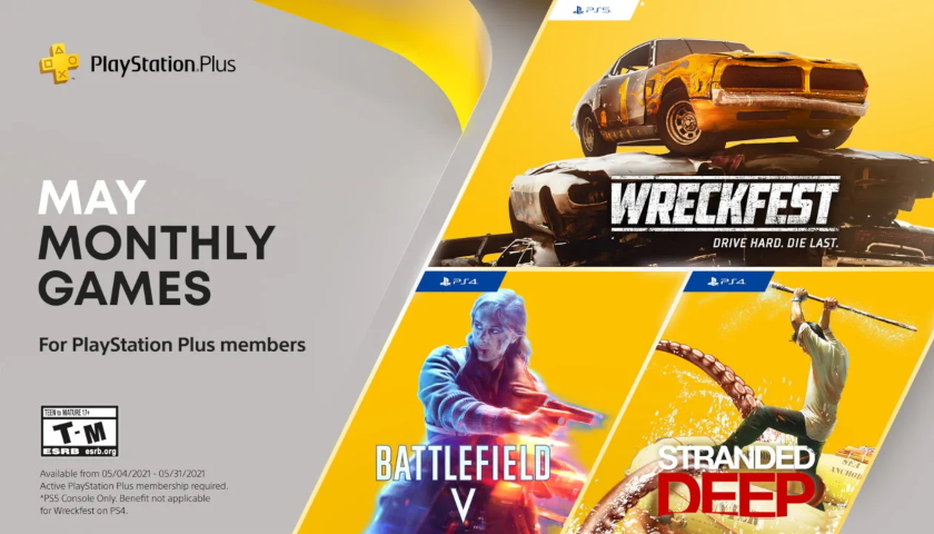 PS Plus v květnu zdarma nabídne destruktivní závody i Battlefield