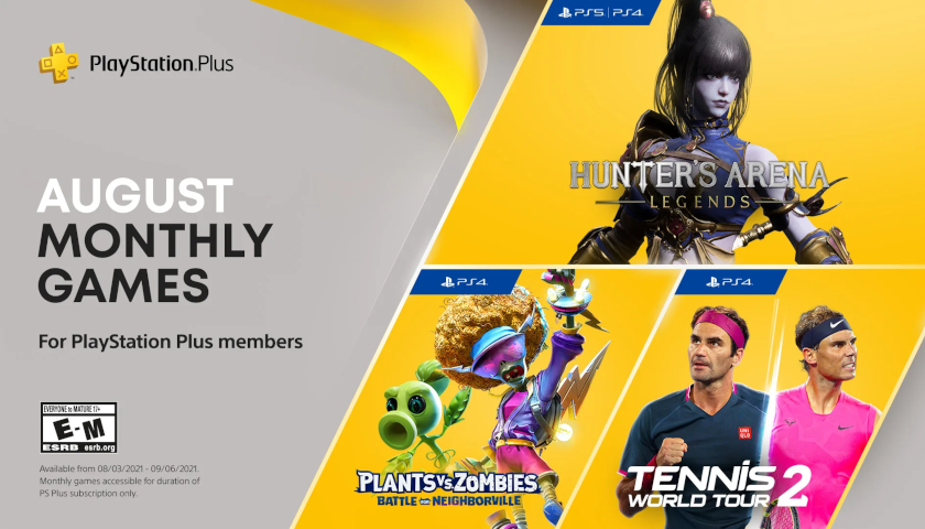 PS Plus v srpnu zdarma nadělí tenis, kytičky i nové battle royale