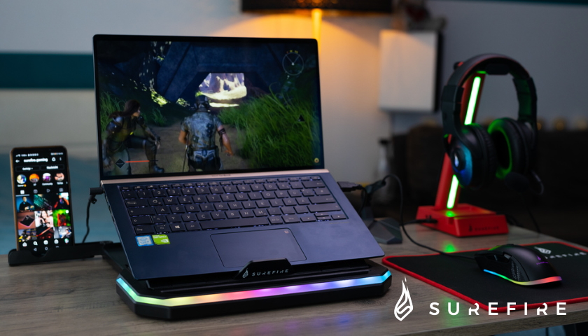 Stojan pro herní notebook s RGB SureFire Portus X1 Stojan pro herní notebook s RGB SureFire Portus X1
