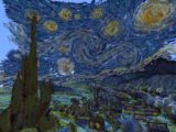 Van Gogh's Starry Night in Minecraft