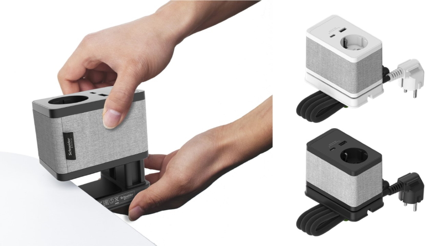 Unica System - Stolní box S se zásuvkou a nabíječkou USB varianty